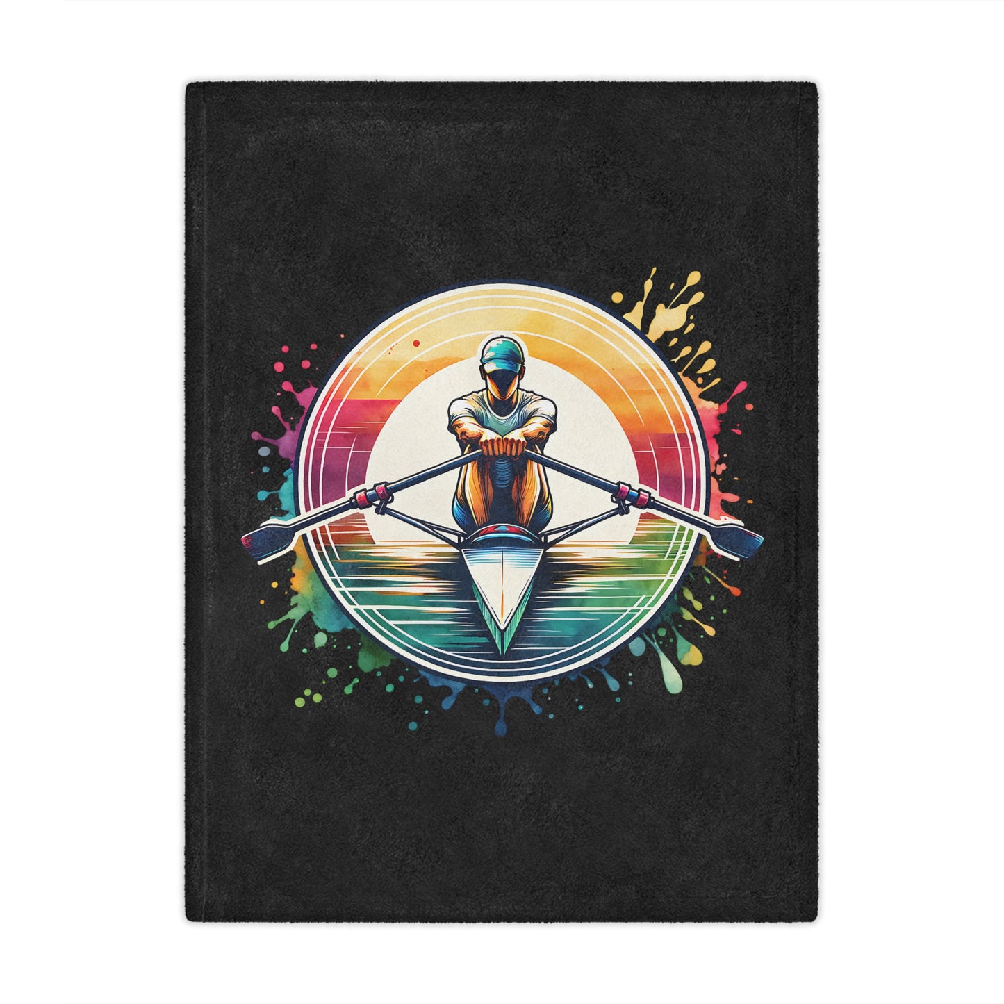 Throw Blanket - Brightly Colored Rainbow Rowing Design