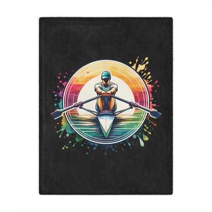 Throw Blanket - Brightly Colored Rainbow Rowing Design