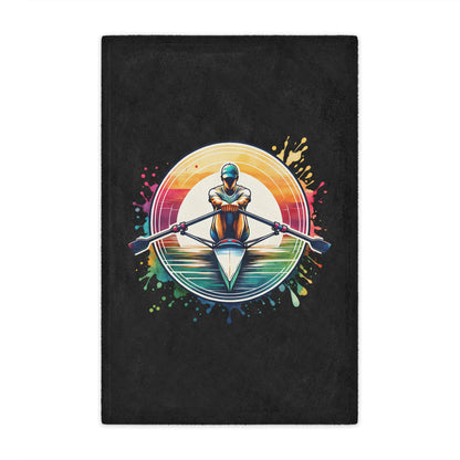 Throw Blanket - Brightly Colored Rainbow Rowing Design