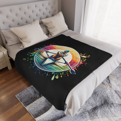 Throw Blanket - Brightly Colored Rainbow Rowing Design