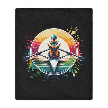 Throw Blanket - Brightly Colored Rainbow Rowing Design